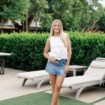 Eyelet Hem Detail Top