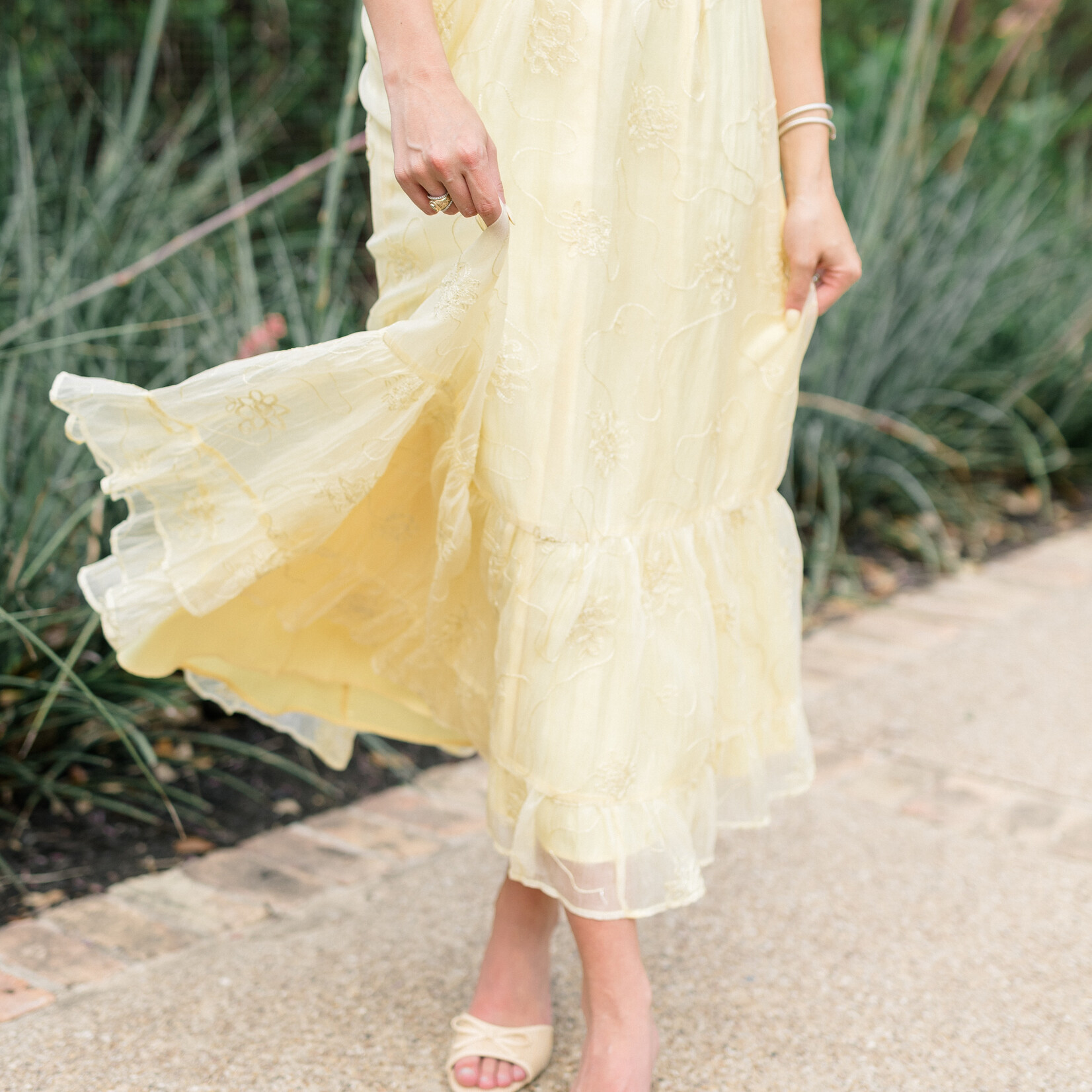 storia Floral Detail Whimsical Sleeve Dress