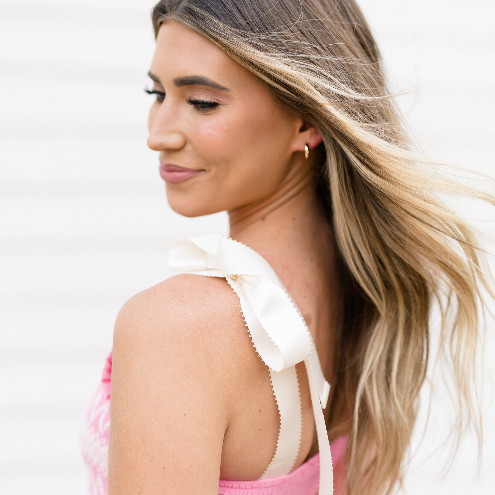 Embroidered Detail Ribbon Strap Maxi Dress