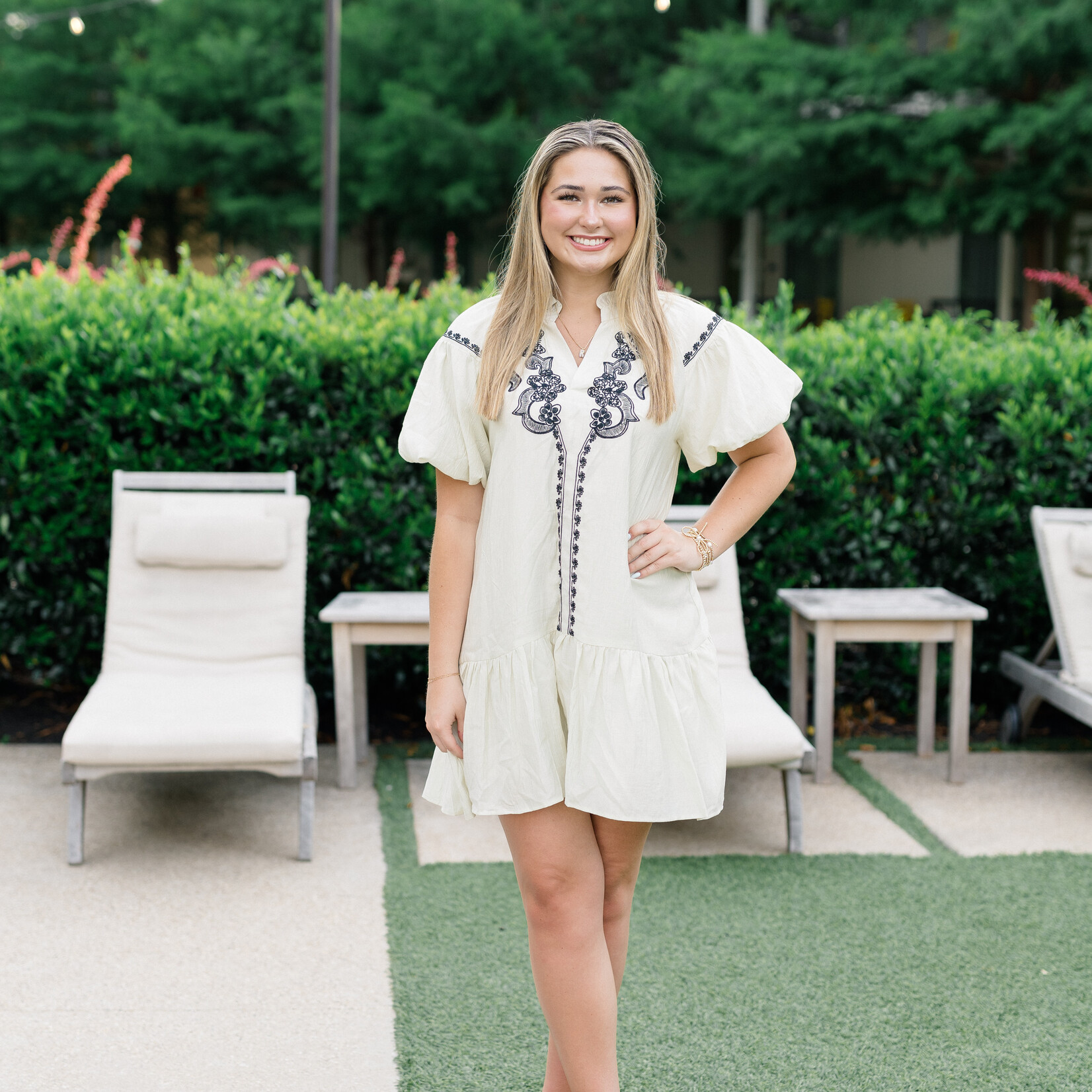 umgee Embroider Detail Mini Dress