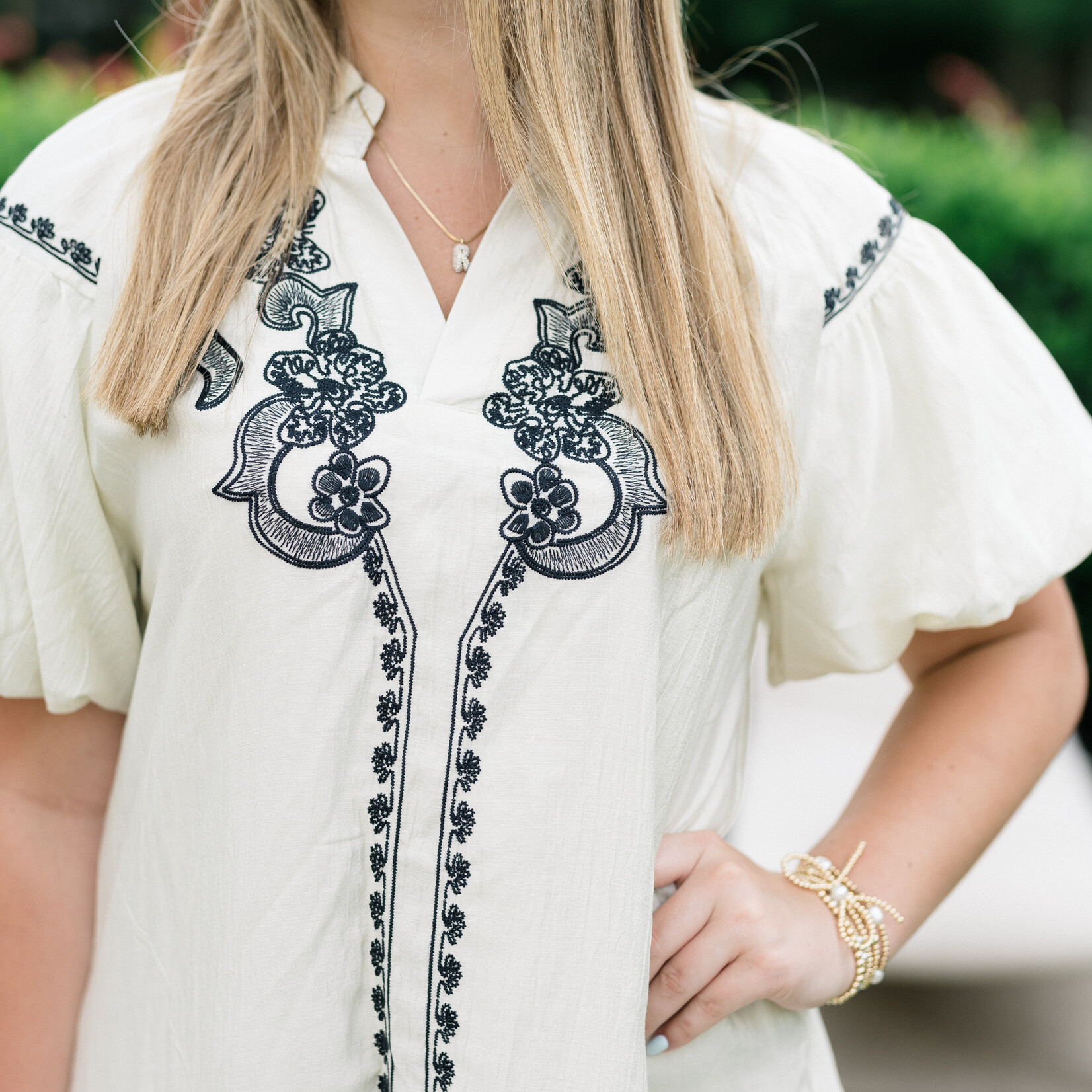 umgee Embroider Detail Mini Dress