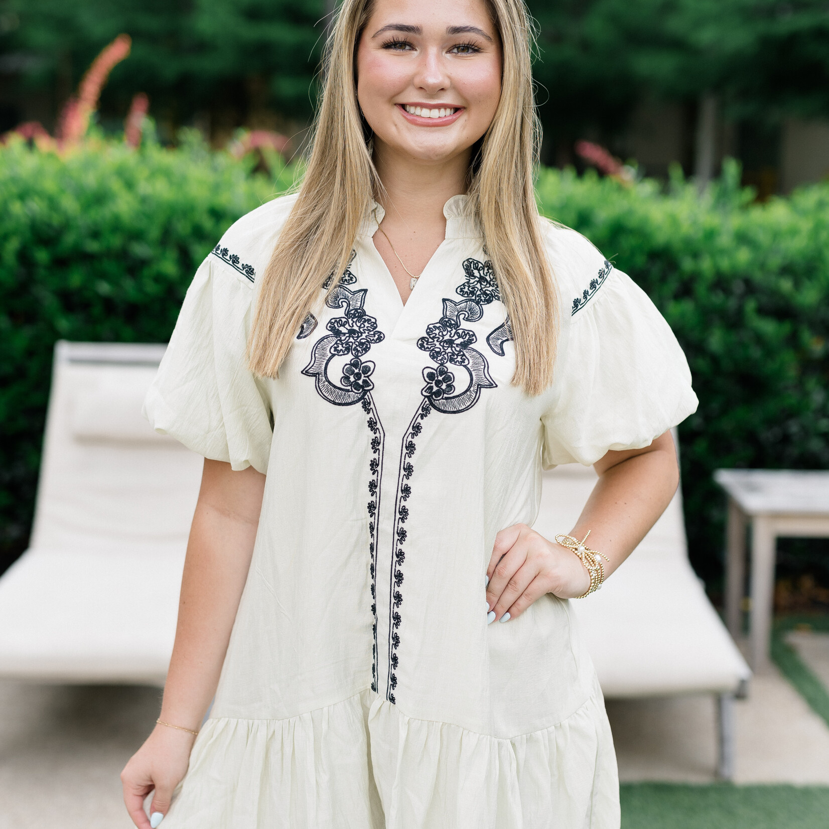 umgee Embroider Detail Mini Dress