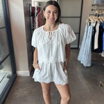 Eyelet Short Sleeve Top and Shorts Set