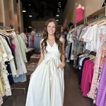 miou muse Bow Detail Woven Maxi Dress