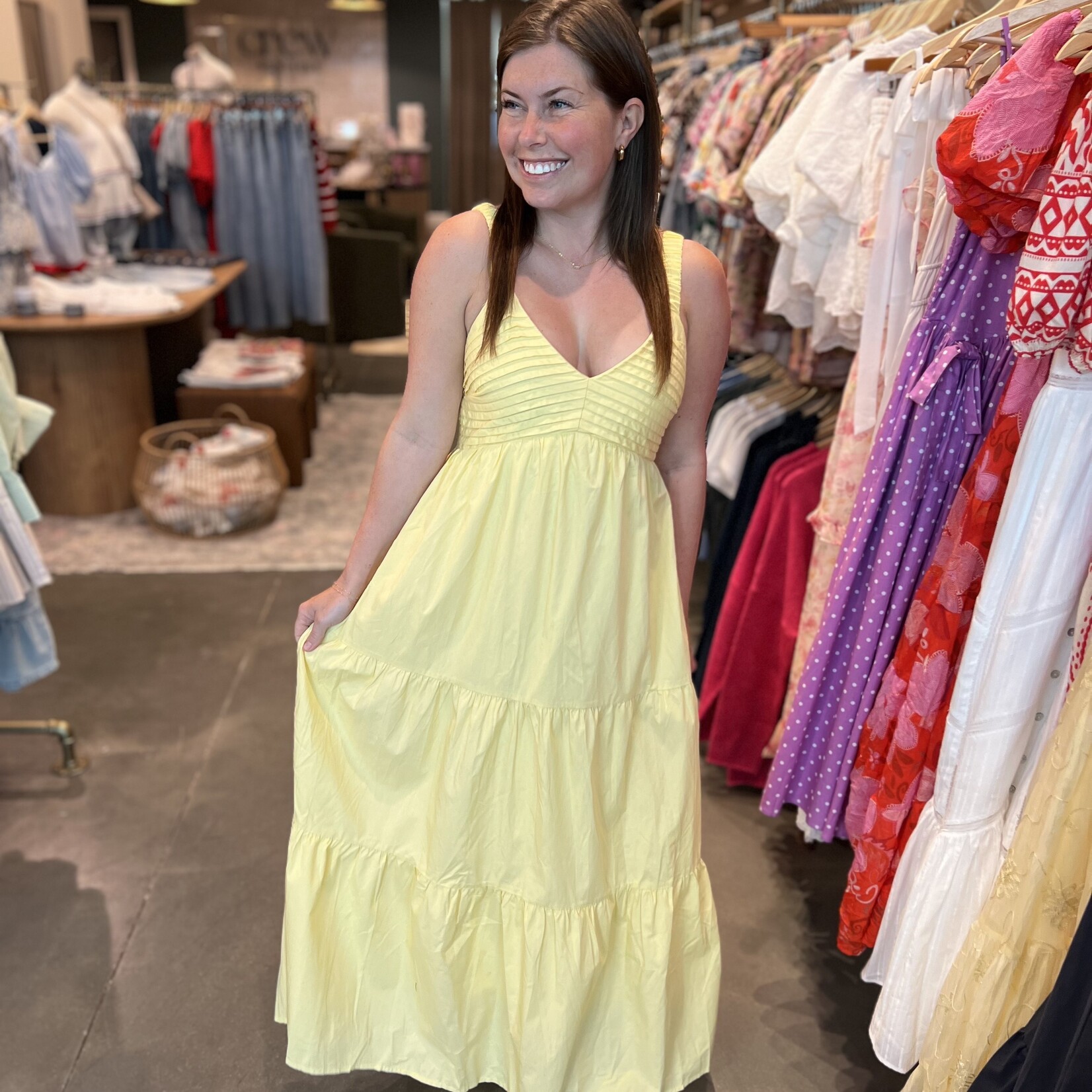 she+sky Poplin Tiered Maxi Dress