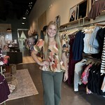 Abstract Print Peplum Top