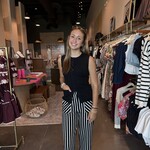 miou muse Stripe Print Terrycloth Wide Leg Pants