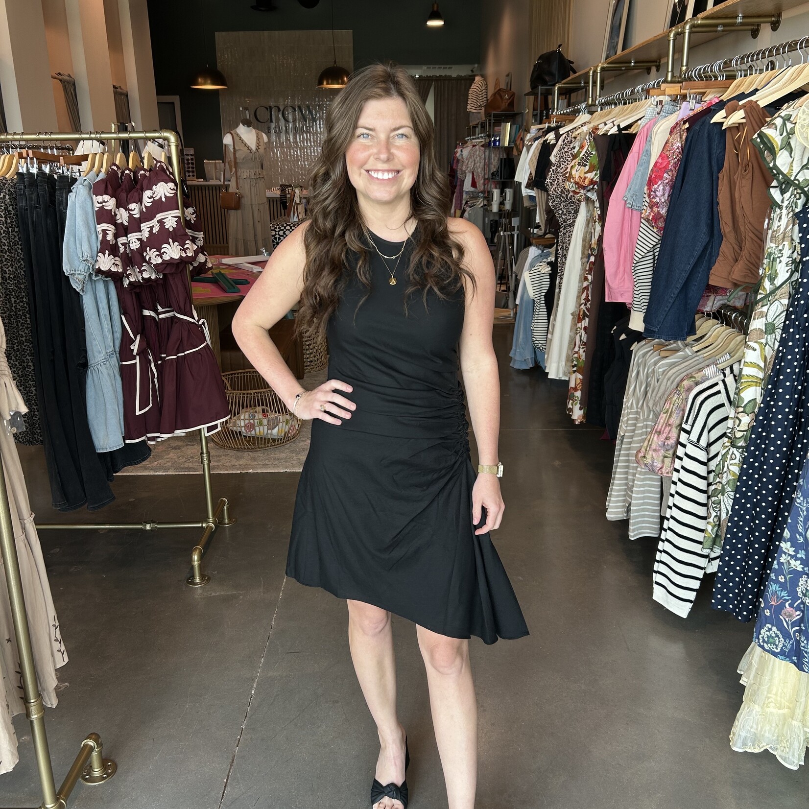 tcec Asymmetrical Ruched Detail Mini Dress