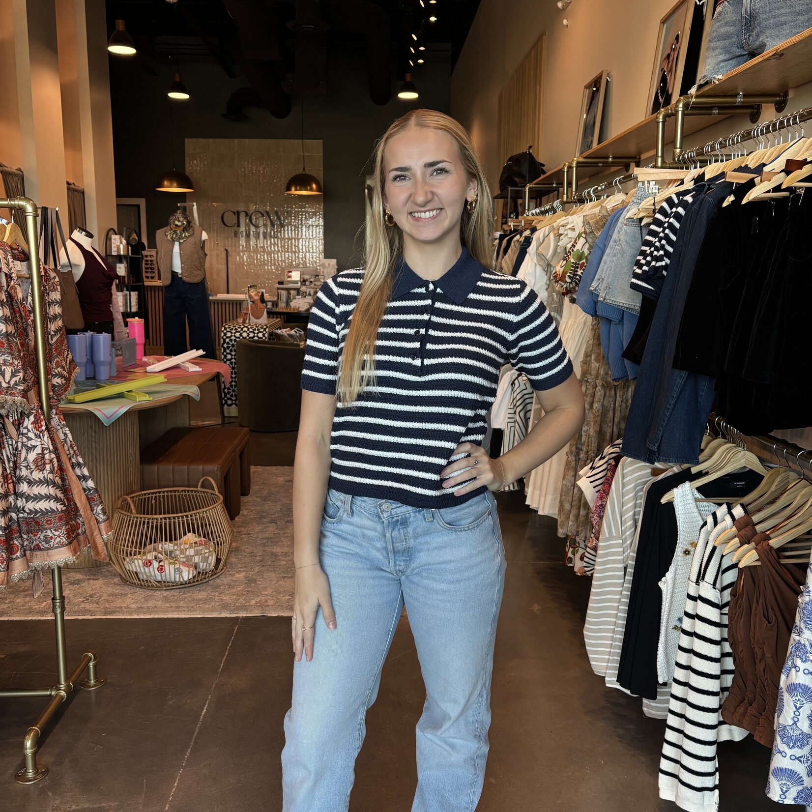 Striped Polo Sweater