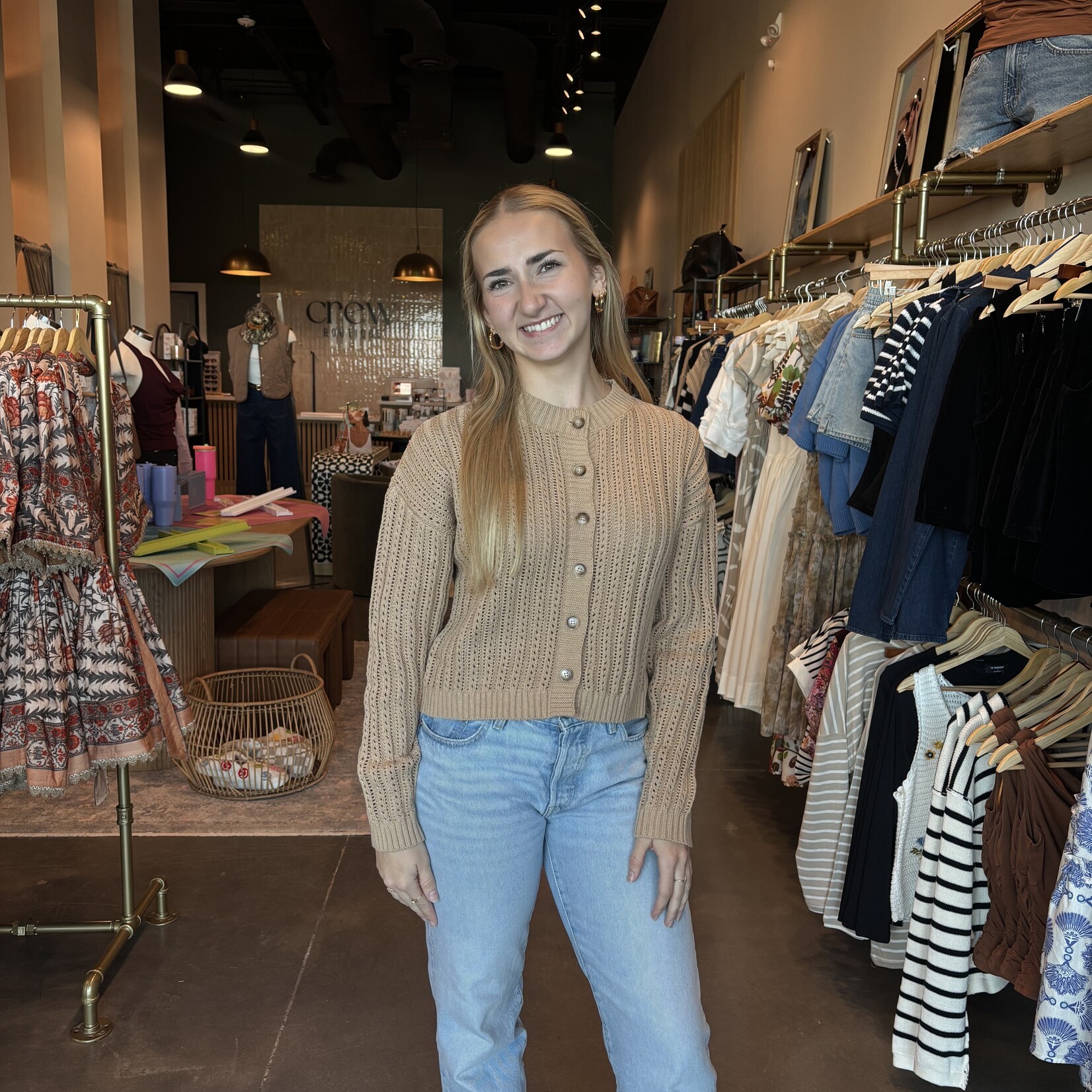 Button Down Open Knit Sweater