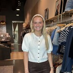 miou muse Puff Sleeve Button Down Sweater