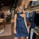 One Shoulder Tie Detail Stain Mini Dress