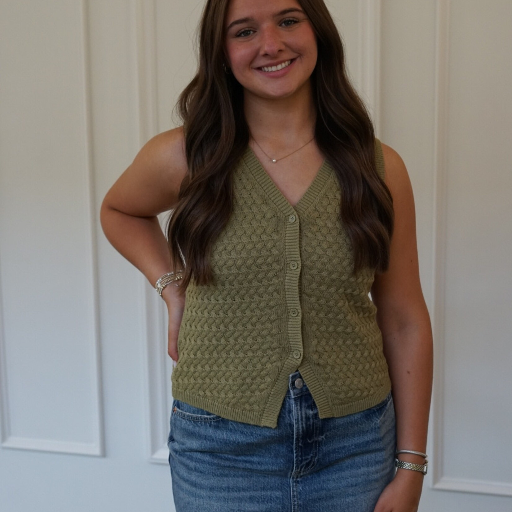 Le Lis Knit Button down Sweater Vest