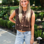 Knit Sweater Vest w/ Gold Buttons