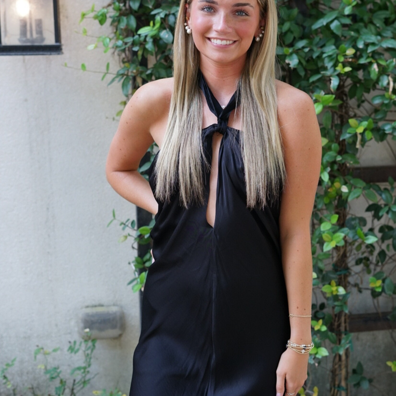 Silk Halter Mini Dress