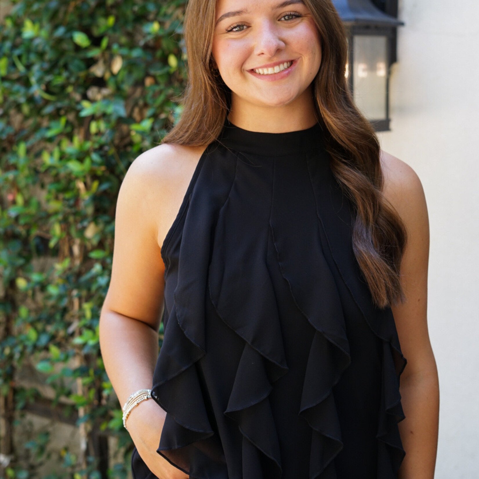 entro High Neck Ruffle Detail Top