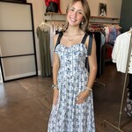 Floral Ruffle Detail Button Down Midi Dress