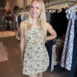 Floral Jacquard Pocket Detail Mini Dress