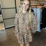 promesa Floral Ruffle Detail Mini Dress