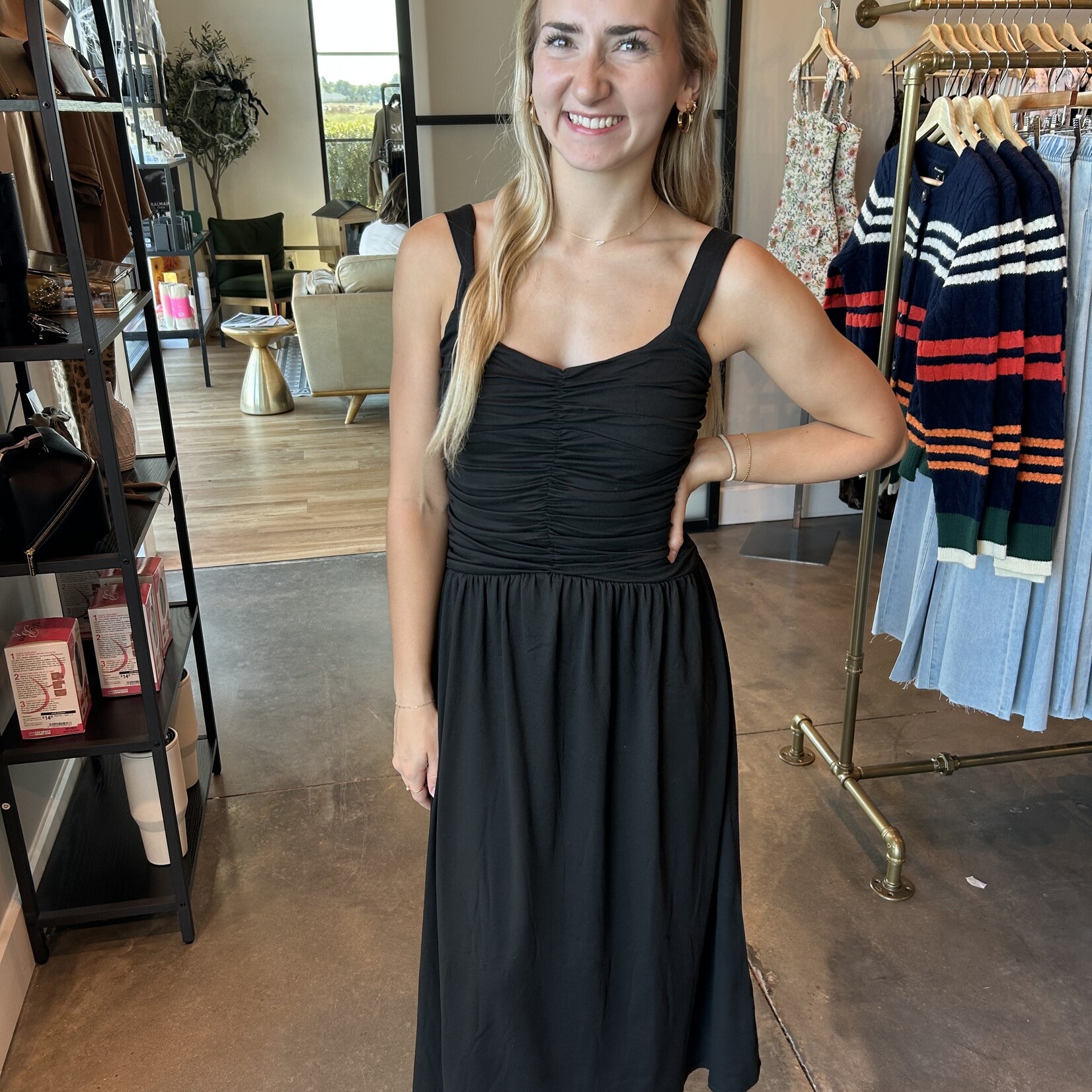 Stretchy Ruched Tank Dress
