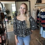 Floral Long Sleeve Bell Top