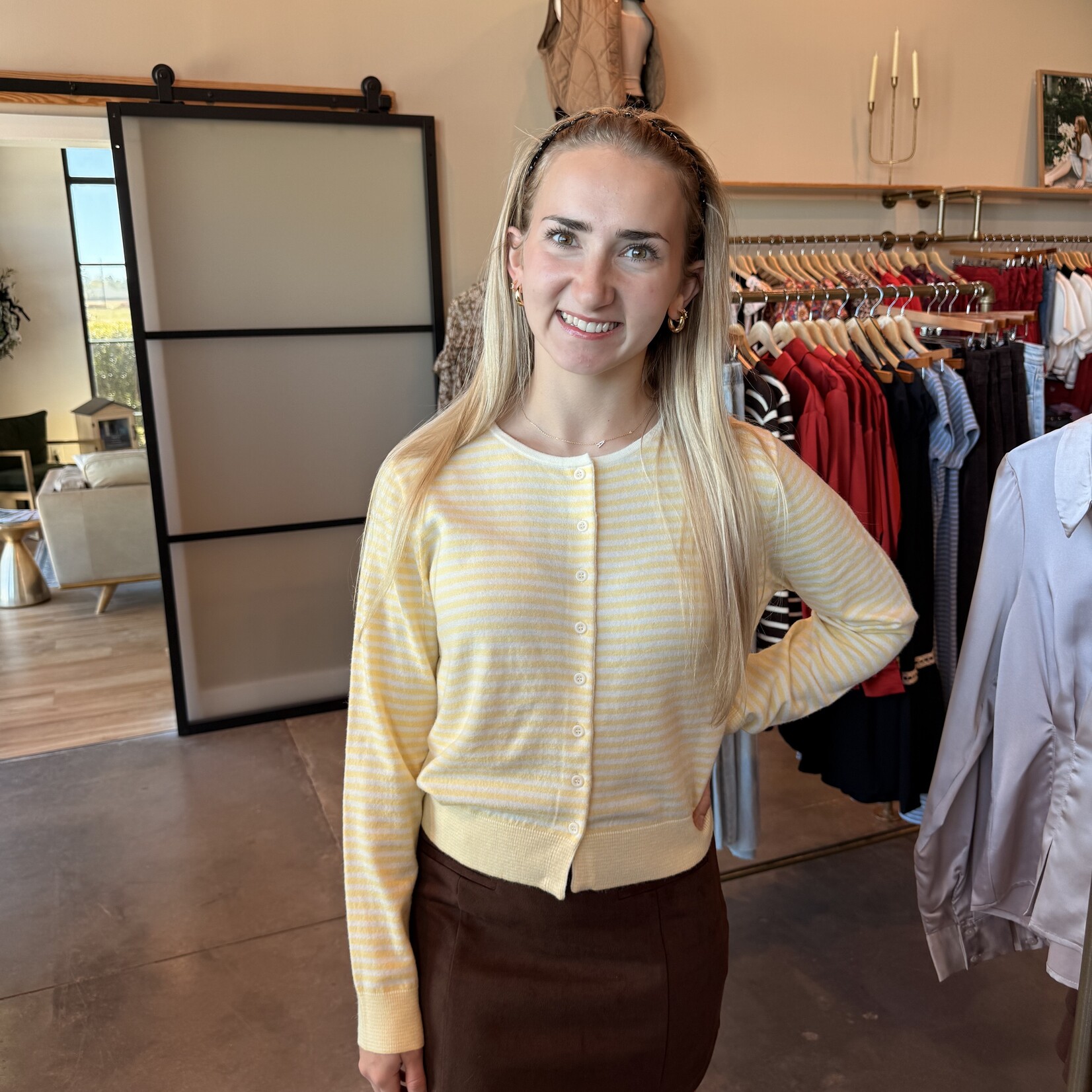 mod ref Striped Montana Cardigan