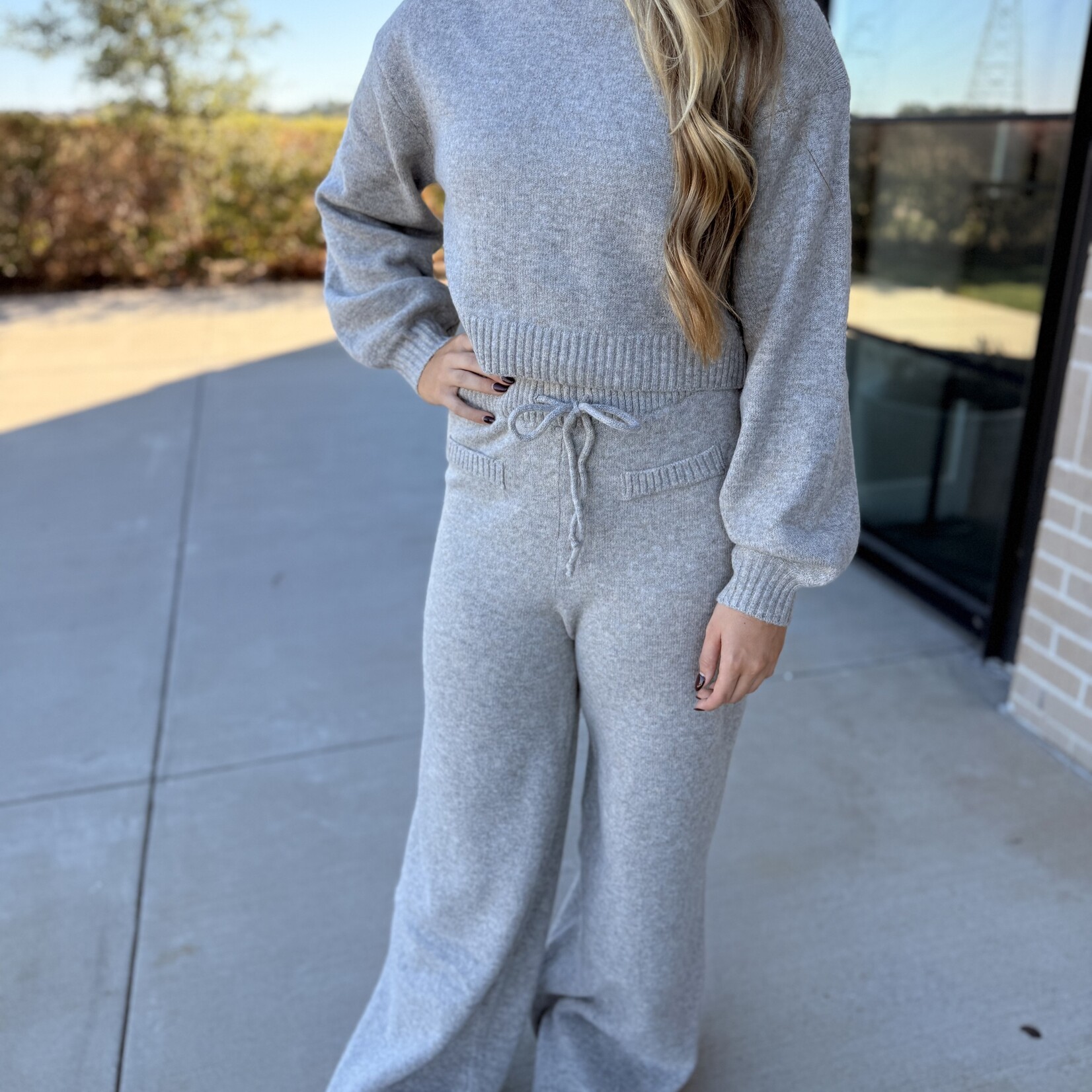 Off Shoulder Sweater and Pants Set