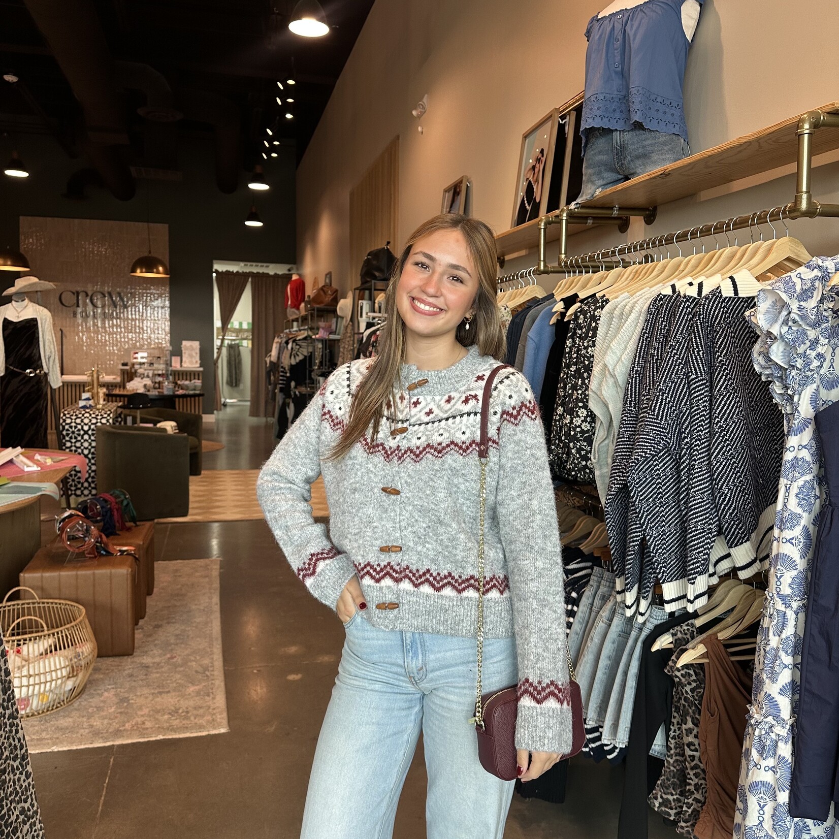 Fair Isle Toggle Knit Cardigan