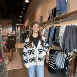 Bow Print Button Down Cardigan