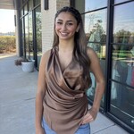 fore collection inc. Ruched Satin Plunge Top