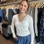 fore collection inc. Long Sleeve Buckle Detail Sweater Top