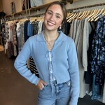 Collared Front Tie Cardigan