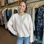 Raw Edge Striped Cardigan