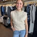 needii Crewneck Side Pleat Sweater