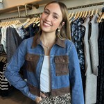 needii Cropped Denim Jacket w/ Suede Details