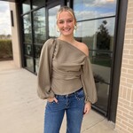 Ruched Asymmetric Top