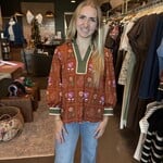 entro Flower Print Long Sleeve Blouse