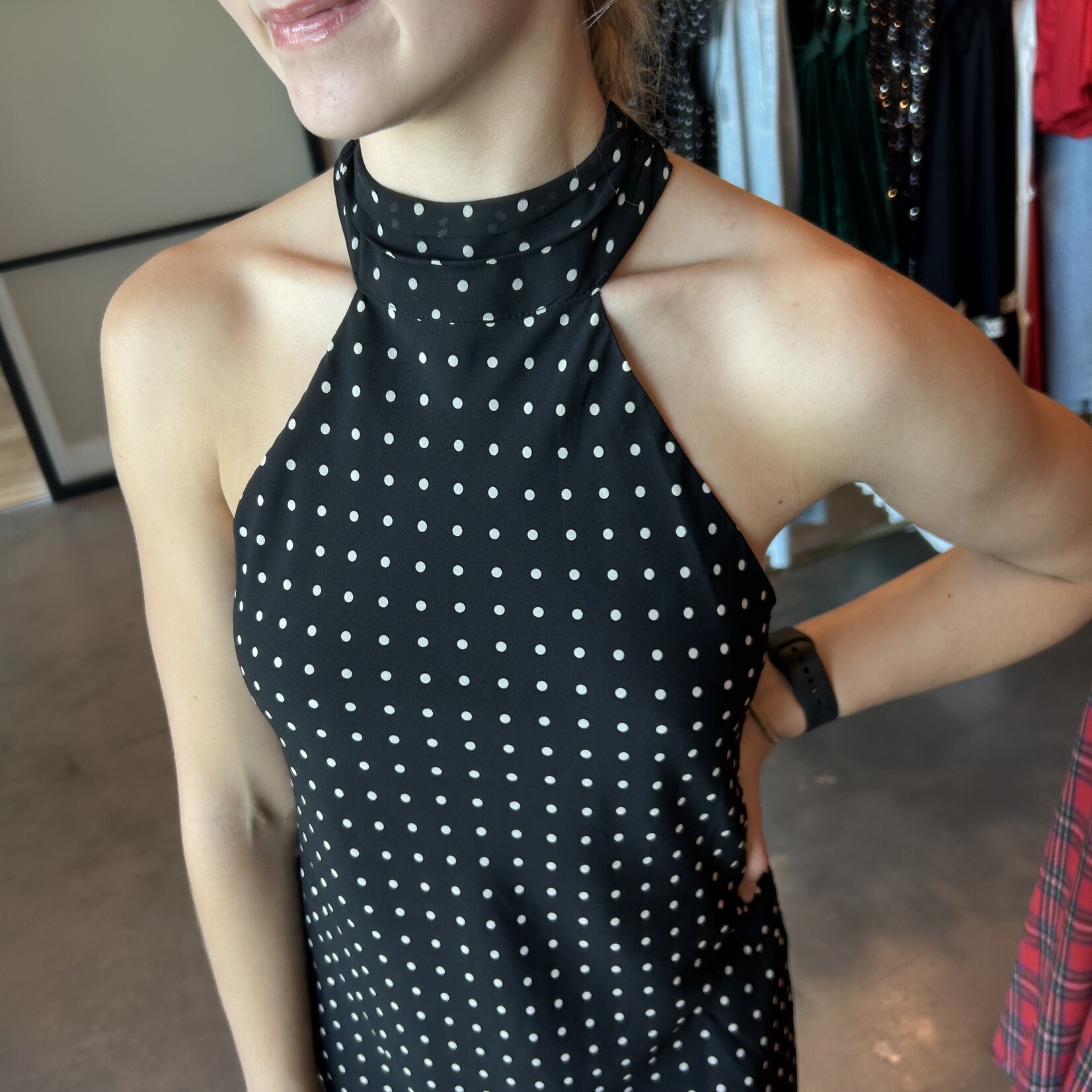 Le Lis Halter Neck Polka Dot mini Dress
