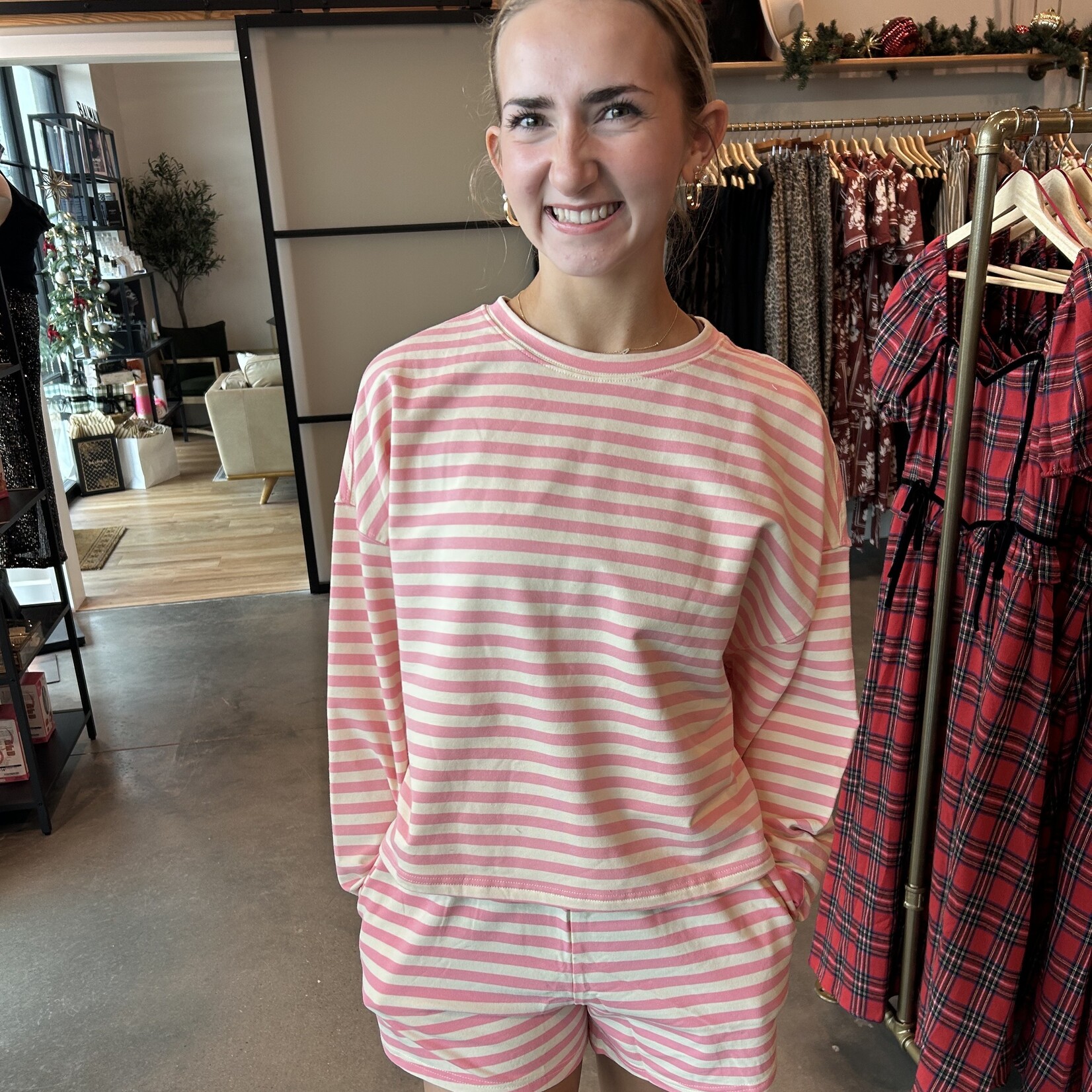 day + moon Striped Loose Fit Shorts Set