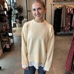 miou muse Faux Shirt Detail Sweater