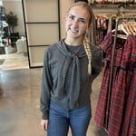 miou muse Basic Sweater w/ Shoulder Detail