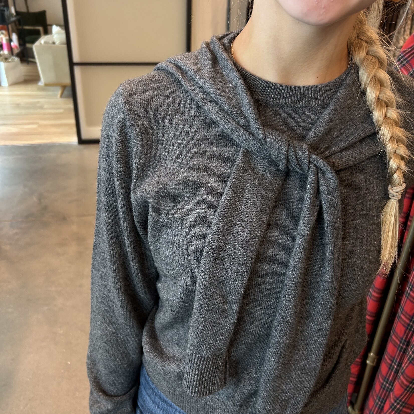 miou muse Basic Sweater w/ Shoulder Detail