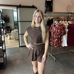 Embroidery Detail Cropped Short Set