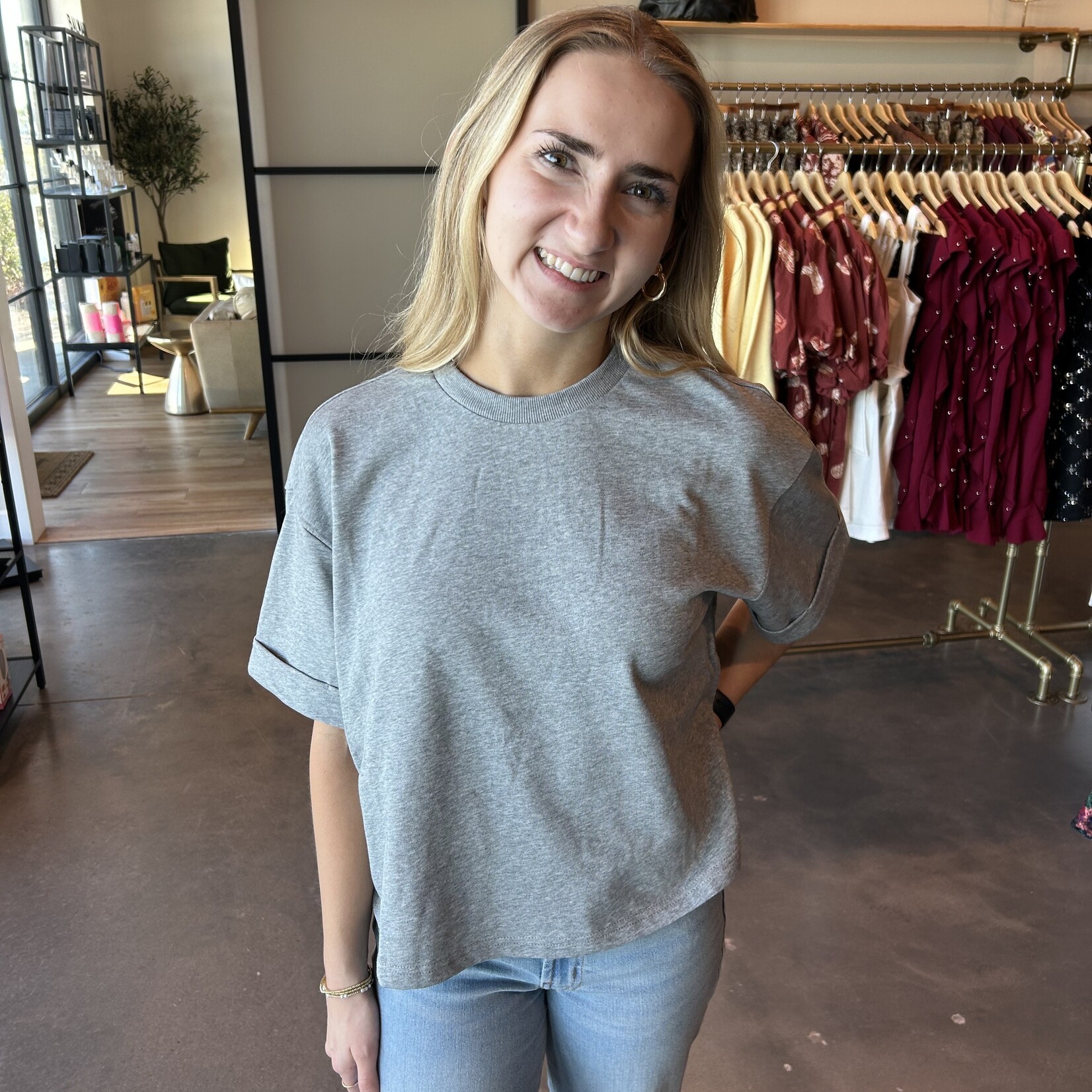 French Terry Short Sleeve Top