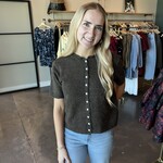 mimosa Short Sleeve Button Sweater