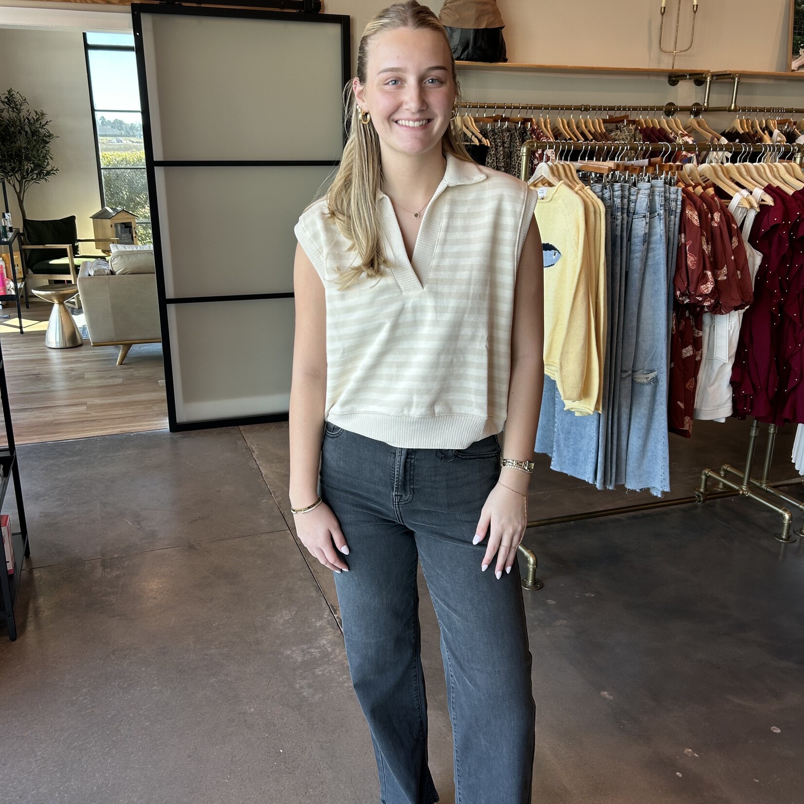 hidden High Waisted Wide Leg Dad Jeans