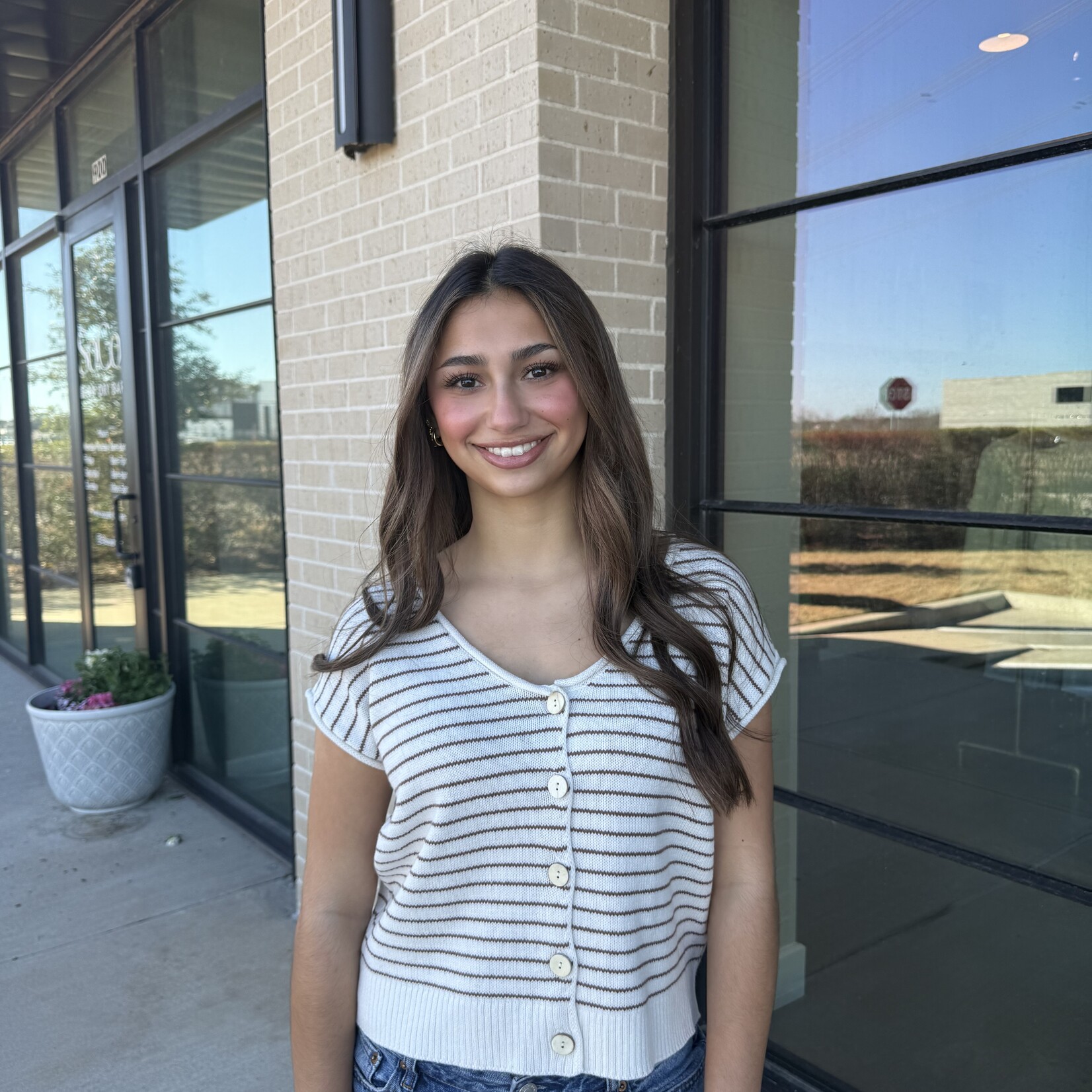 Striped Scoop Neck Raw Hem Vest