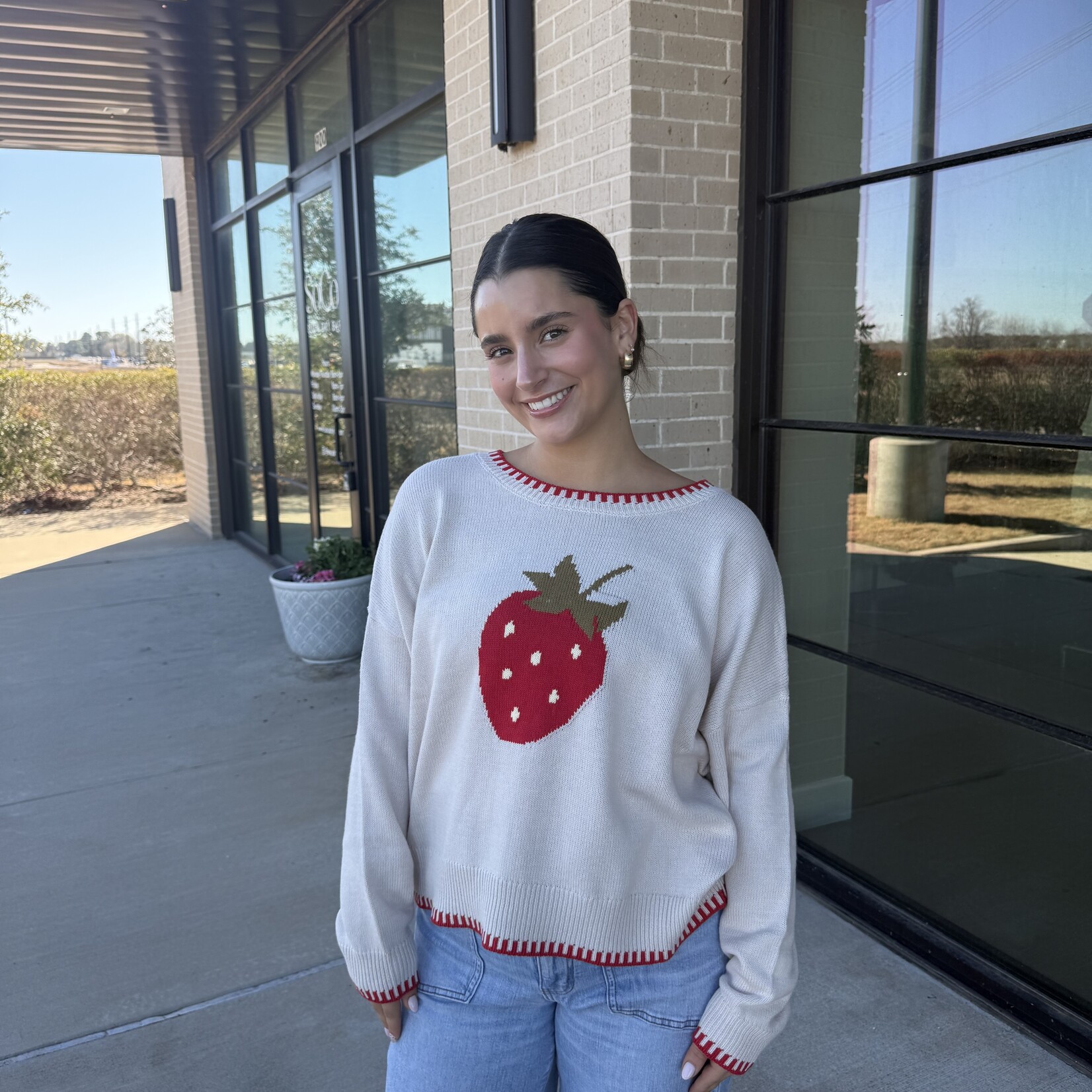 Strawberry Print Sweater