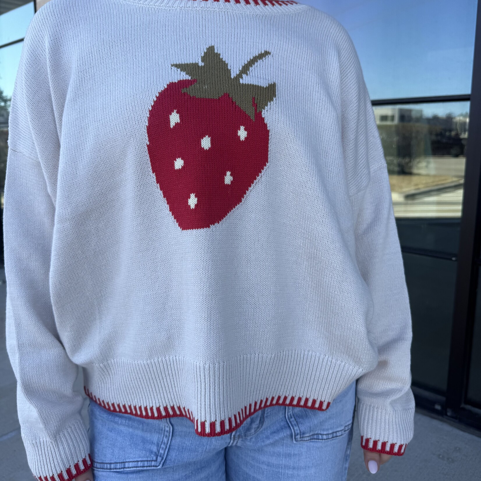 Strawberry Print Sweater