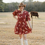 thml Puff Sleeve Boots Print Dress